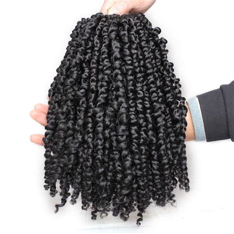 Xtrend 12 Inch Short Pre Twisted Passion Twist Hair 8packs Black