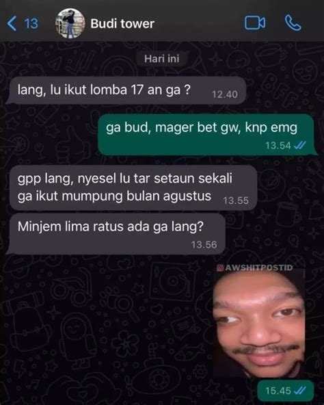 Chat Lucu Teman Pinjam Uang Ini Pakai Berbagai Macam Teknik Bikin