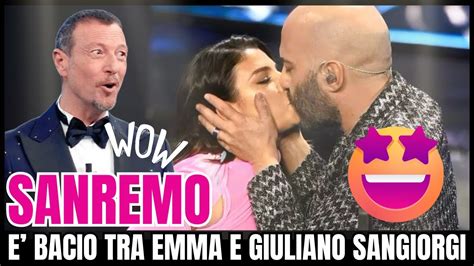 C è il bacio tra Emma Marrone e Giuliano Sangiorgi a Sanremo 2024 YouTube