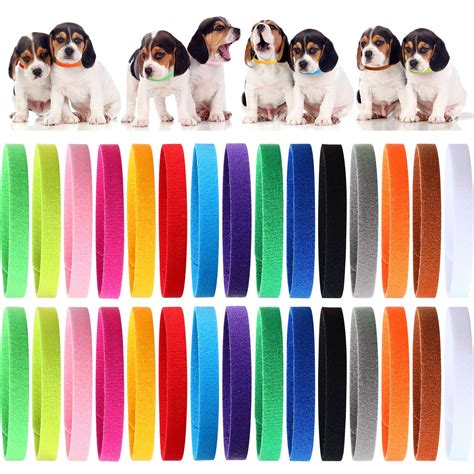 45 Pieces Puppy Whelping Collars Double Sided Newborn Pet