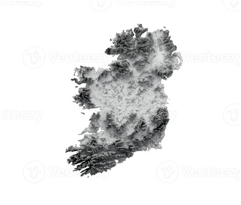 Ireland Map Ireland Flag Shaded Relief Color Height Map 3d Illustration
