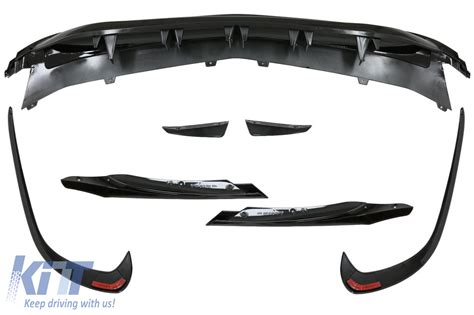 Front Bumper Splitters Fins Aero With Central Grille Suitable For