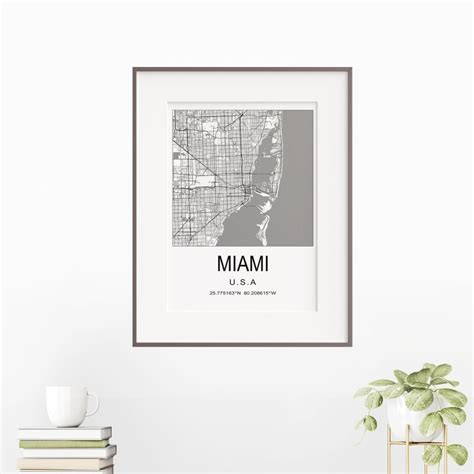 Printable Miami Florida United States City Map Dandi Studio