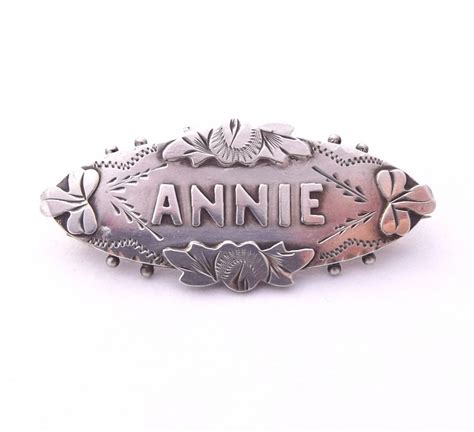 Victorian Name Brooch Sterling Silver Annie Brooch Etsy Uk