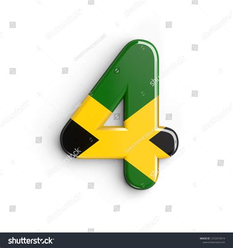 Jamaica Number 4 3d Jamaican Flag Stock Illustration 1272419914