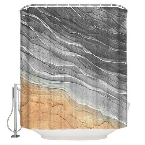 Shower Curtain Lightweight Shower Curtains With 12 Hooks Ombre Gray