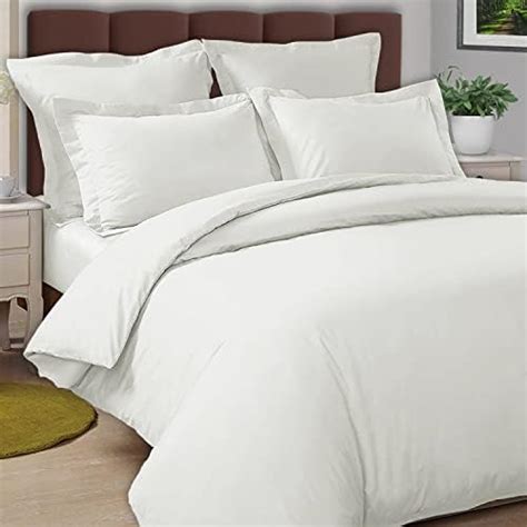 Pizuna Cotton Percale Duvet Cover Double Size White 100 Long Staple