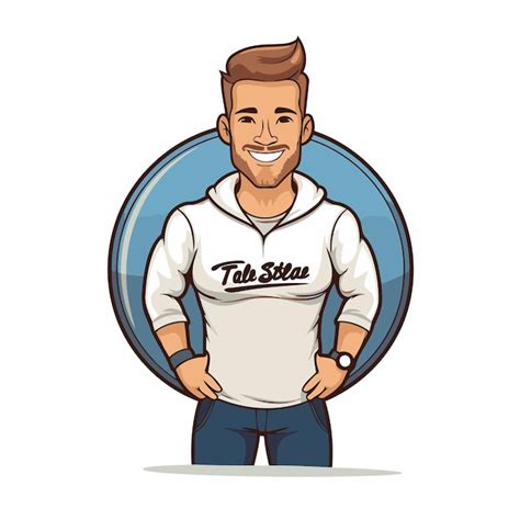 Premium Vector Handsome Man In Tshirt And Jeans Vector Illustration