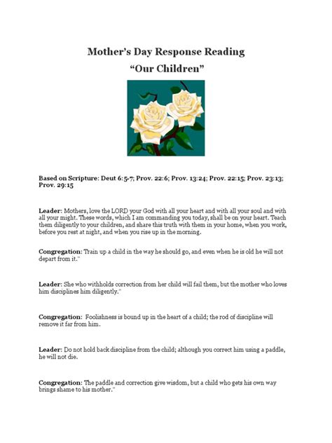 Mother's Day Responsive Reading