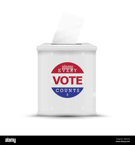 White ballot box isolated. Every vote counts. 2020 United States ...