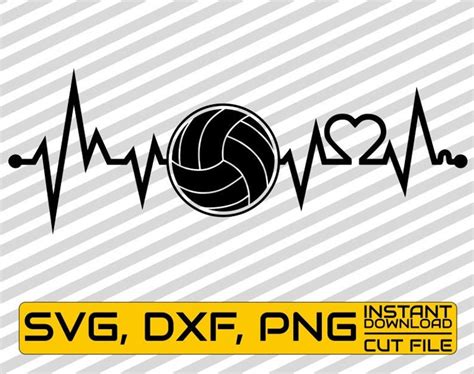 Heart Beat Svg Volleyball Svg Life Heartbeatsvg Sports Svg Hobby