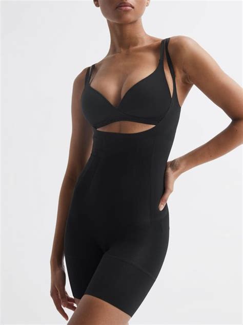 Reiss Spanx Shapewear Open Bust Mid Thigh Bodysuit Reiss