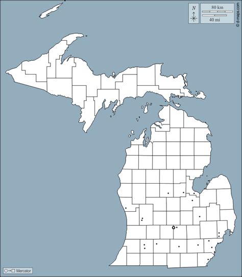 Michigan D Free Map Free Blank Map Free Outline Map Free