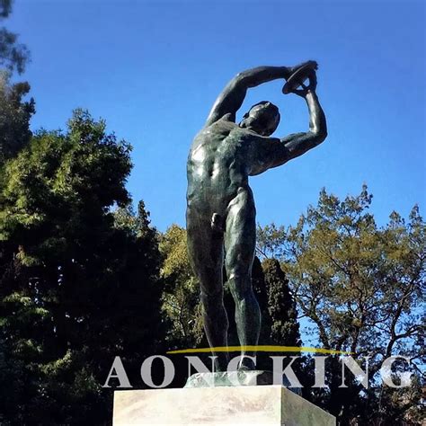 The Discus Thrower Bronze Garden Outdoor Decorative Man Nude Statue Aongking Sculpture