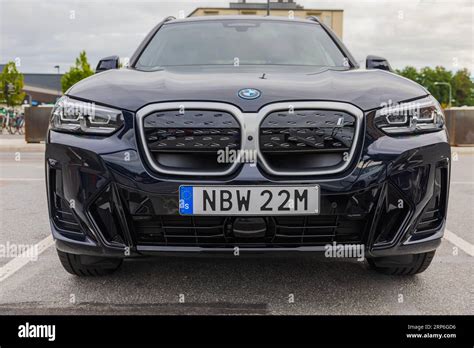 Beautiful Front View Of Bmw Ix M Sport Black Car Electric Model