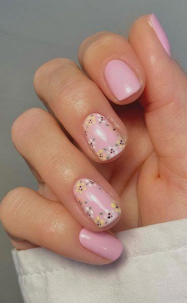 40 Spring Inspired Nail Designs Pastel Floral Nude Pink Nails