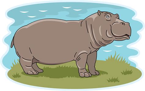 Hippo Cartoon Colored Clipart Illustration Stock Vector Image Clip