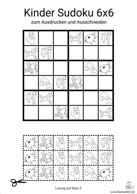 Kinder Sudoku 6x6 Mit Bildern