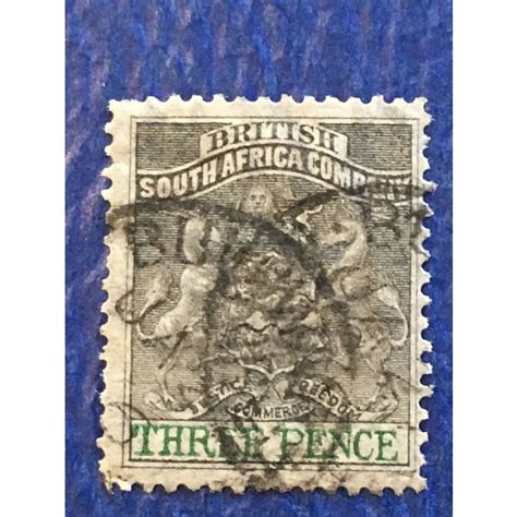 British South Africa Rhodesia Qv D Grey Black Green Used Sg