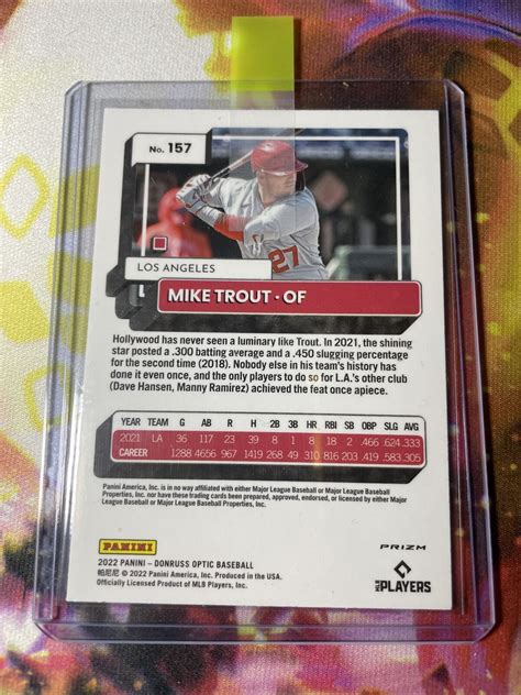 Mavin 2022 Mike Trout Donruss Optic Lime Green Prizm 157