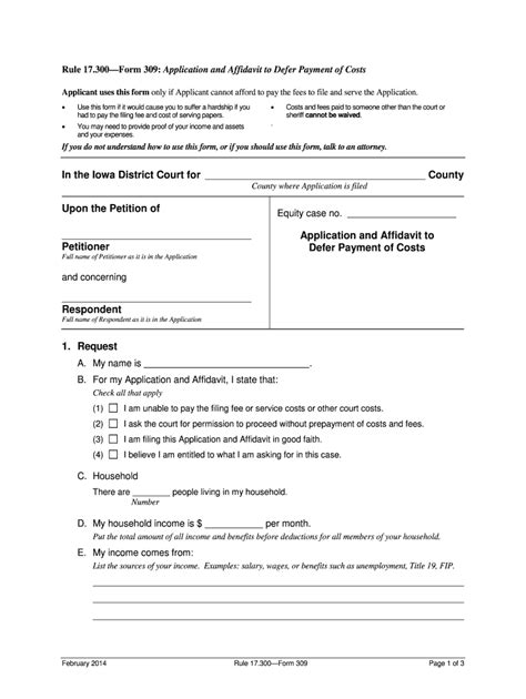 Ia Form 309 2014 2021 Complete Legal Document Online Us Legal Forms