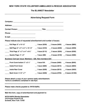 Fillable Online Advertising Order Form 01 08 Fax Email Print PdfFiller