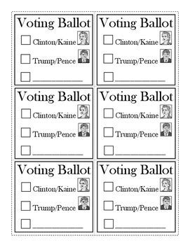 2016 Mock Presidential Election Ballot By Classroom Creations Melissa