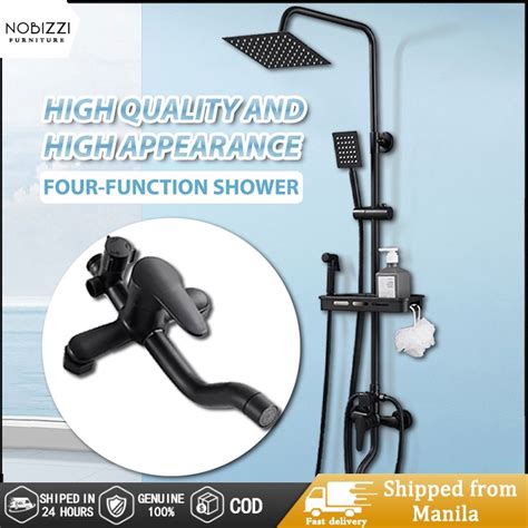 Stainless Steel In Hot And Cold Square Matte Black Shower Set With Faucet Bidet Shopee