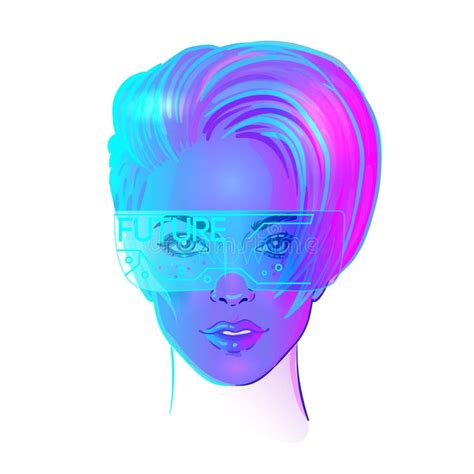 Futuristic Synth Wave Style Retroparty Flyer Template Portrait Of