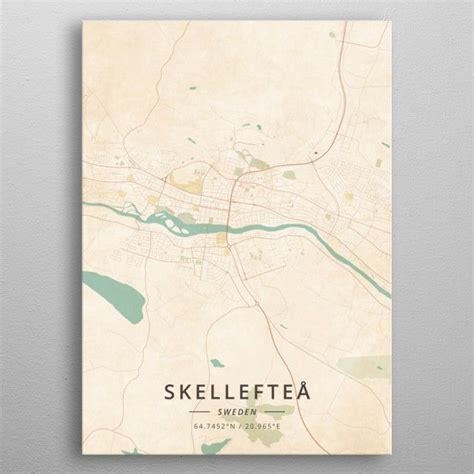 Skelleftea Sweden Poster By Designer Map Art Displate Map Art