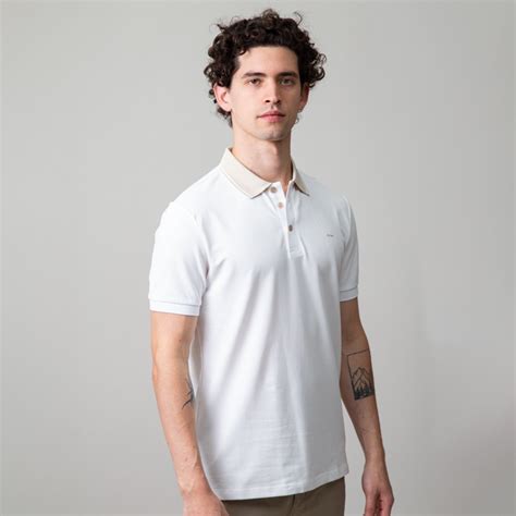 Polo blanco estructura básica marca Carven slim 149938 Emporium