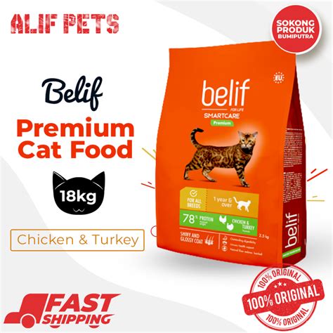 Belif Premium Cat Food Chicken Turkey Kg New Packaging Shopee