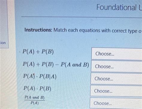 Solved Instructions Match Each Equations With Correct Type Chegg