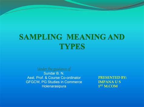 sampling meaning  types