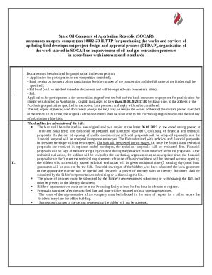 SOCAR State Oil Company Of The Azerbaijan Republic Doc Template