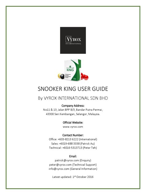 3.snooker King User Guide | PDF | Point Of Sale | Login