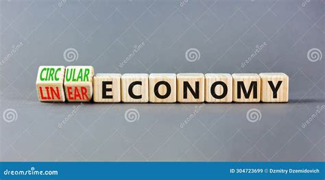 Circular Or Linear Economy Symbol Concept Words Circular Economy Or Linear Economy On Blocks