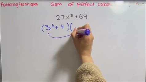 Factoring Techniques Sum Of Perfect Cubes Youtube