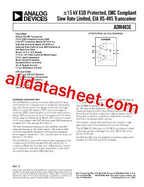 Adm Ear Datasheet Pdf Analog Devices