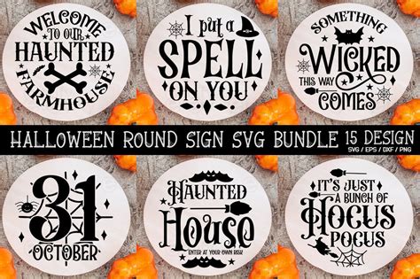 Halloween Round Sign SVG Bundle Graphic By Etcify Creative Fabrica