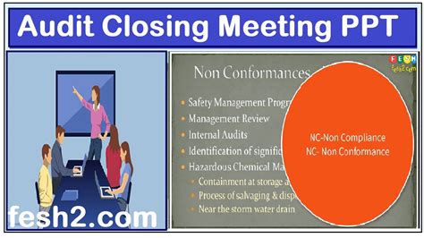 Audit Closing Meeting Sample Presentation As An Auditor Management System Audit Closing