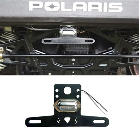 Lisfaxbo Universal Legal License Plate Holder With Led Lights Fits Utv Atv Polaris Rzr Ranger