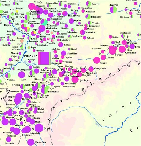 A Map Segment Prizren And Its Environs Download Scientific Diagram