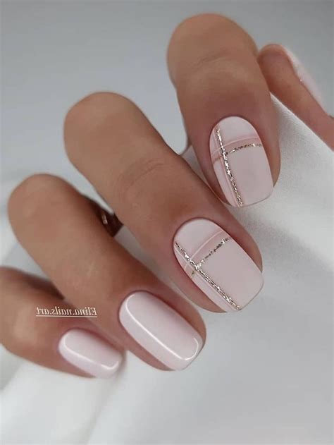 Short Matte Pale Pink Nails With Plaids Classy Nails Chic Nails