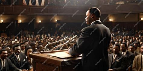 Premium AI Image | Martin Luther King Jr giving speech on various ...