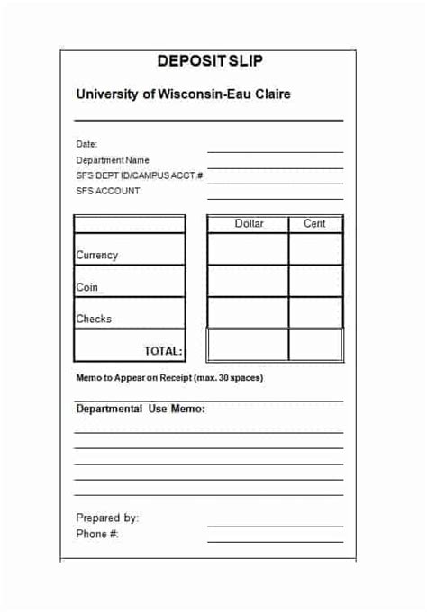 13 Deposit Slip Templates Word Free Sample Templates