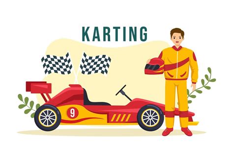 Karting Sport With Racing Game Go Kart Or Mini Car On Small Circuit