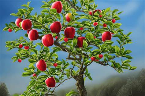 Beautiful Apple Tree Painting · Creative Fabrica