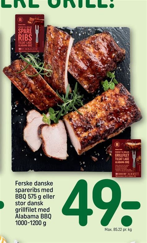 Ferske Danske Spareribs Med Bbq G Eller Stor Dansk Grillfilet Med