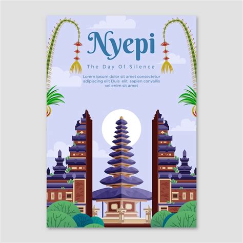 Plantilla De P Ster Vertical Plano Para Nyepi Vector Gratis